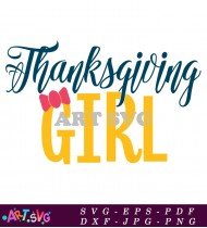 Thanksgiving Girl Design Svg Cut File SVG