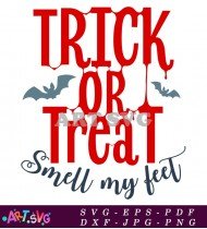 Trick Or Treat Halloween Saying Design SVG