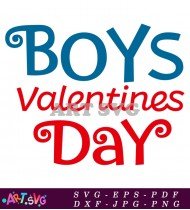 Boys Valentines Day Love Heart Design SVG