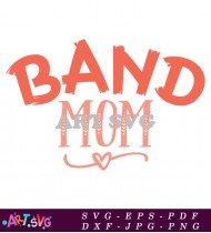 Band Mom Red White Text SVG