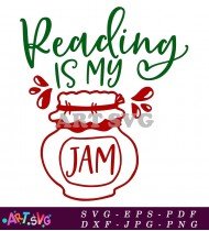 Reading Is My Jam Typography Quote Design SVG