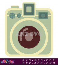 Vintage Green Camera With Beige Trim and Lens SVG