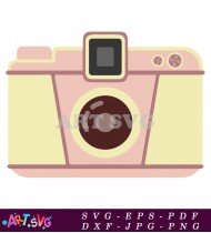 Pink Camera With Yellow Details and Large Lens SVG