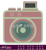 Red Camera With Green Details and Viewfinder SVG