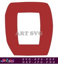 Red Letter O Alphabet Image Design SVG