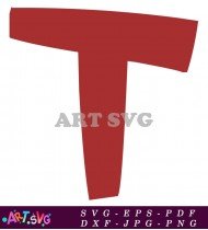 Red Letter T Alphabet Image Design SVG