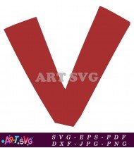 Red Letter V Alphabet Image Design SVG 2