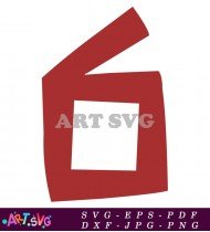 Red Number Six Design Template Clipart SVG 1