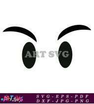 Black Eyebrows Angry Facial Expression Clipart SVG