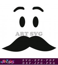 Black Mustache Eyebrow Design Vector Art SVG 1