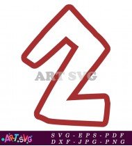 Bold Red Number Two Shape Graphic Design SVG