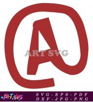 Red Letter A At Symbol Design SVG