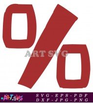 Red Percentage Sign Symbol Icon SVG