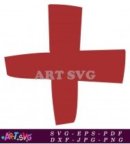 Red Cross Shape Illustration SVG