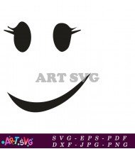 Cartoon Face Emoji With Smile Vector SVG 1