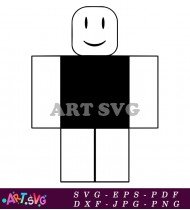 Roblox Character Avatar Simple Design Black And White SVG