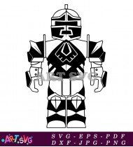 Roblox Knight Character In Black Armor With Wings SVG