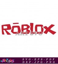 Roblox Logo Design White Letters Red Background SVG