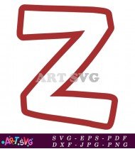 Bold Z Letter Red Alphabet Logo SVG 1