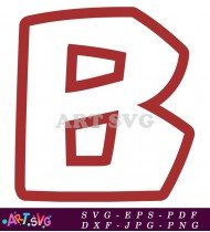 Bold Letter B Alphabet Logo Red SVG