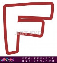 F Red Letter Bold Alphabet Logo SVG 1