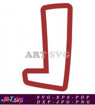 Red Letter I Bold Logo Design SVG 1