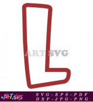 Red Bold Capital Letter L Vector Design SVG