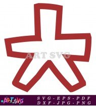 Red Star Shaped Geometric Abstract Graphic Design SVG