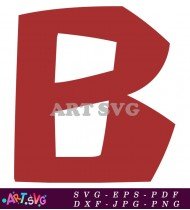 Simple Red Capital Letter B Graphic Design SVG