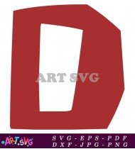 Red Capital Letter D Clipart SVG