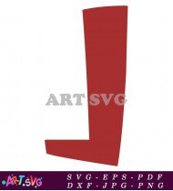 Red Abstract Block Shapes Design Letter J SVG