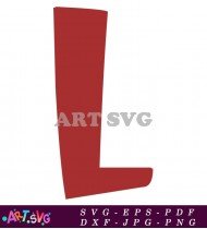 Red Abstract Block Shapes Design Letter L SVG