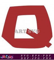 Red Abstract Block Shapes Design Letter Q SVG