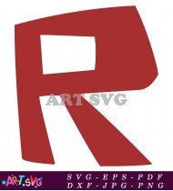 Red Abstract Block Shapes Design Letter R SVG