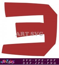 Red Abstract Block Shapes Design Letter 3 SVG