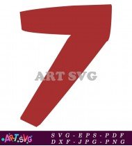 Red Seven Shape Digital Design Clipart SVG