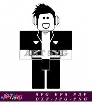 Roblox Character Avatar Black Design Image SVG 1