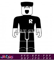 Smiley Roblox Game Avatar Black And White SVG