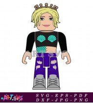 Roblox Avatar Girl With Mermaid Shirt Design SVG