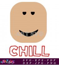 Roblox Chill Face with Closed Eyes and Happy Expression SVG