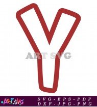 Red Bold Letter Y Isolated On White SVG