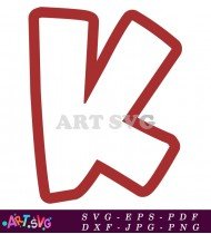 Bold Red K Letter Design Graphic SVG