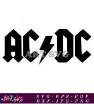 AC DC Band Logo Black White Rock SVG