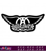 Classic Rock Band Aerosmith Logo Black SVG