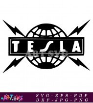 Black Tesla Rock Band Logo SVG