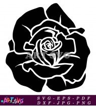 Free Black and White Rose Clipart SVG