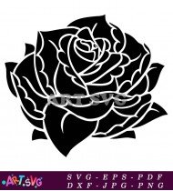 Simple Rose Clip Art Black And White SVG