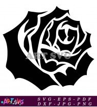 Free Black And White Rose Clip Art SVG