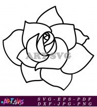 Black And White Rose Clip Art Design SVG