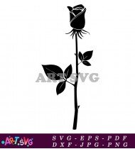 Classic black rose with a silhouette art SVG